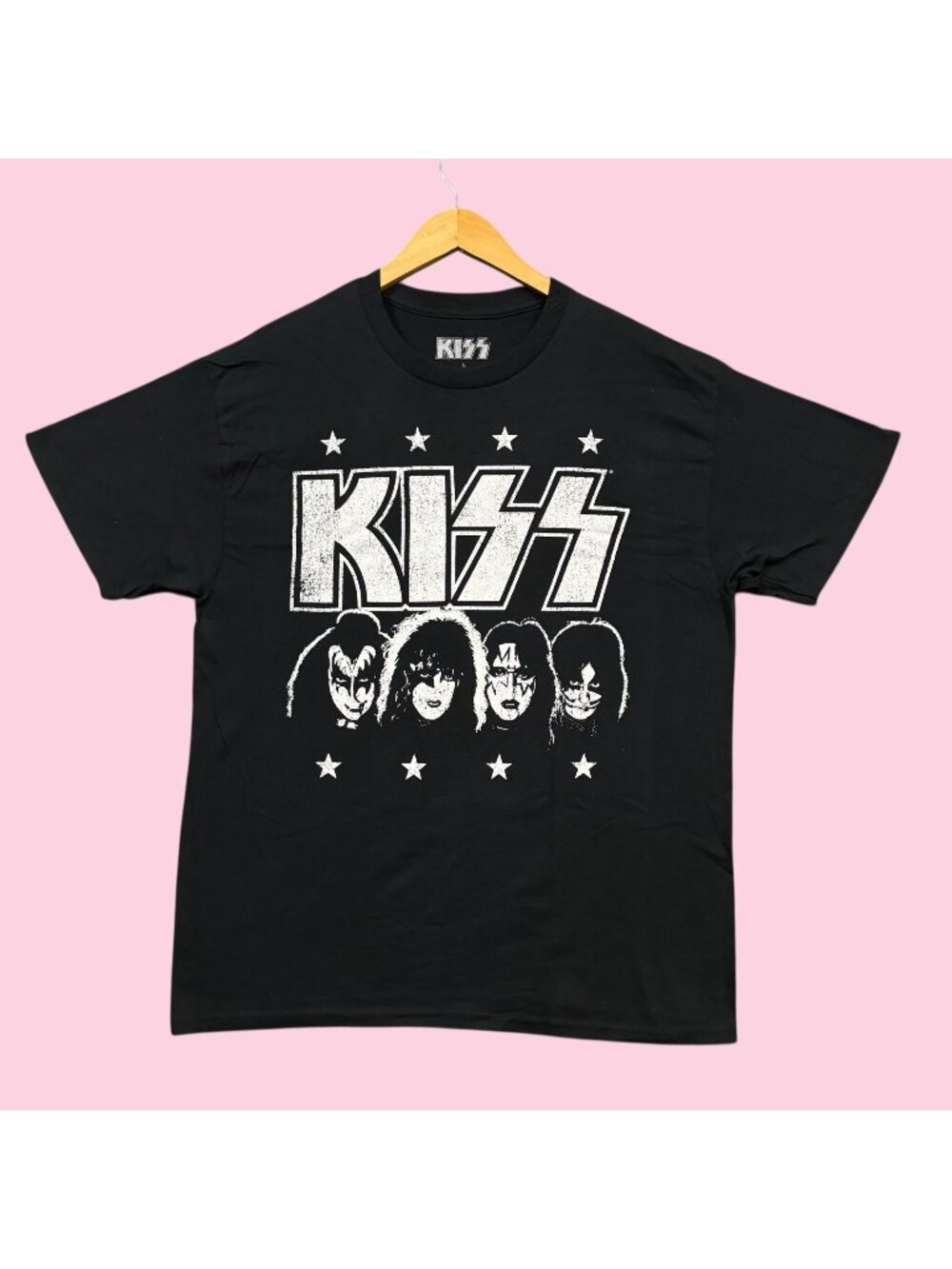 Kiss Dynasty Album Stars Portraits Glam Metal Band Tee L